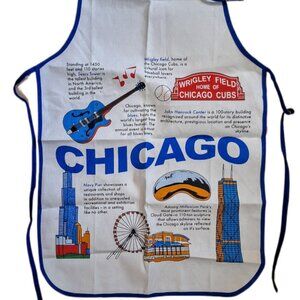 City of Chicago Landmarks History 30" Cotton Kitchen Barbeque Apron NWT